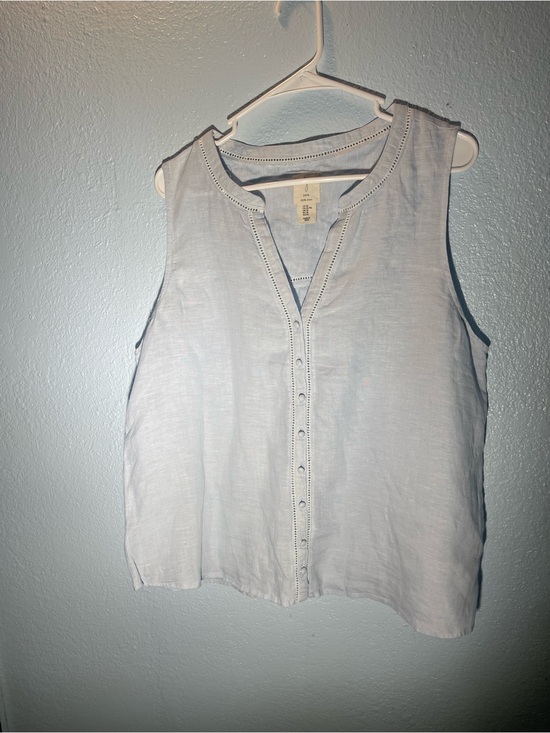 Joie Tops - Joie Pale Blue Sleeveless Button-Front Tank